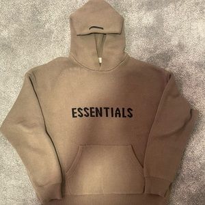 Fear of God Essentials Knit Hoodie - Large - Harvest - AUTHENTIC